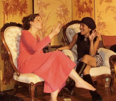 Lael Gold (left) with Maw Shein Win (right) on the set of "The Lael and Maw Show: Not Afraid to be from California."