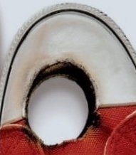 single shoe shot in foot
