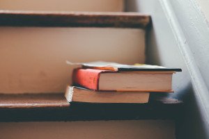 books on staircase