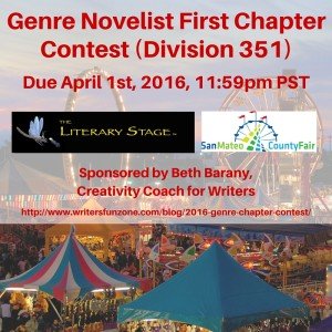 Genre Novelist First Chapter Contest, entries due April 1st