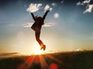 Jumping for joy