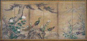 antique Japanese screens