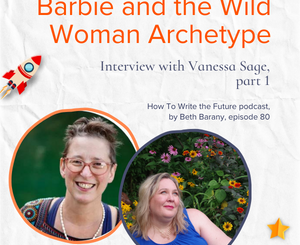 Light grey background with picture of Beth Barany and Vanessa Sage