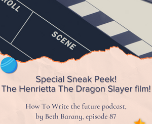 Film Reel with pale pinkish background for The Henrietta The Dragon Slayer Sneak Peek
